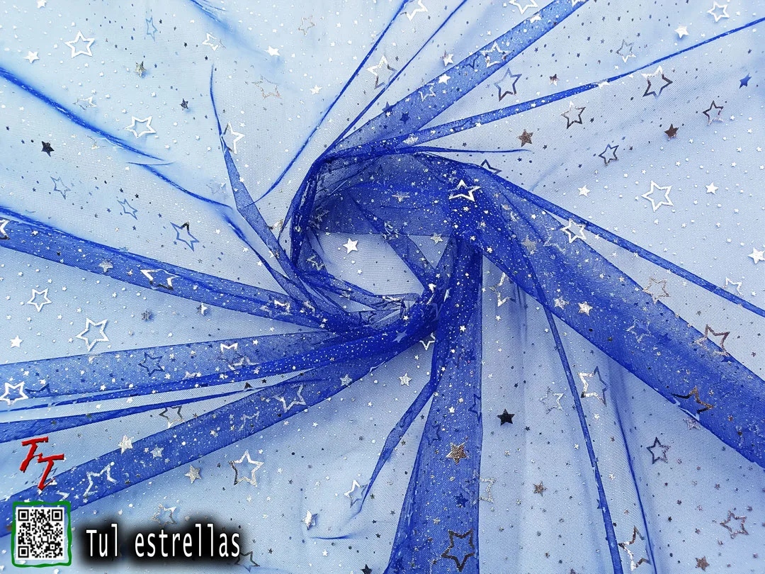 Tul gliter estrellas | Azul rey
