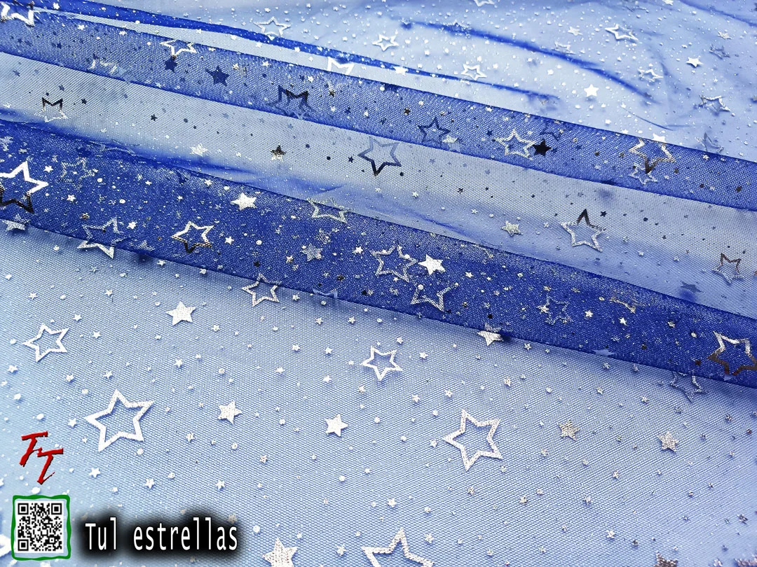 Tul gliter estrellas | Azul rey