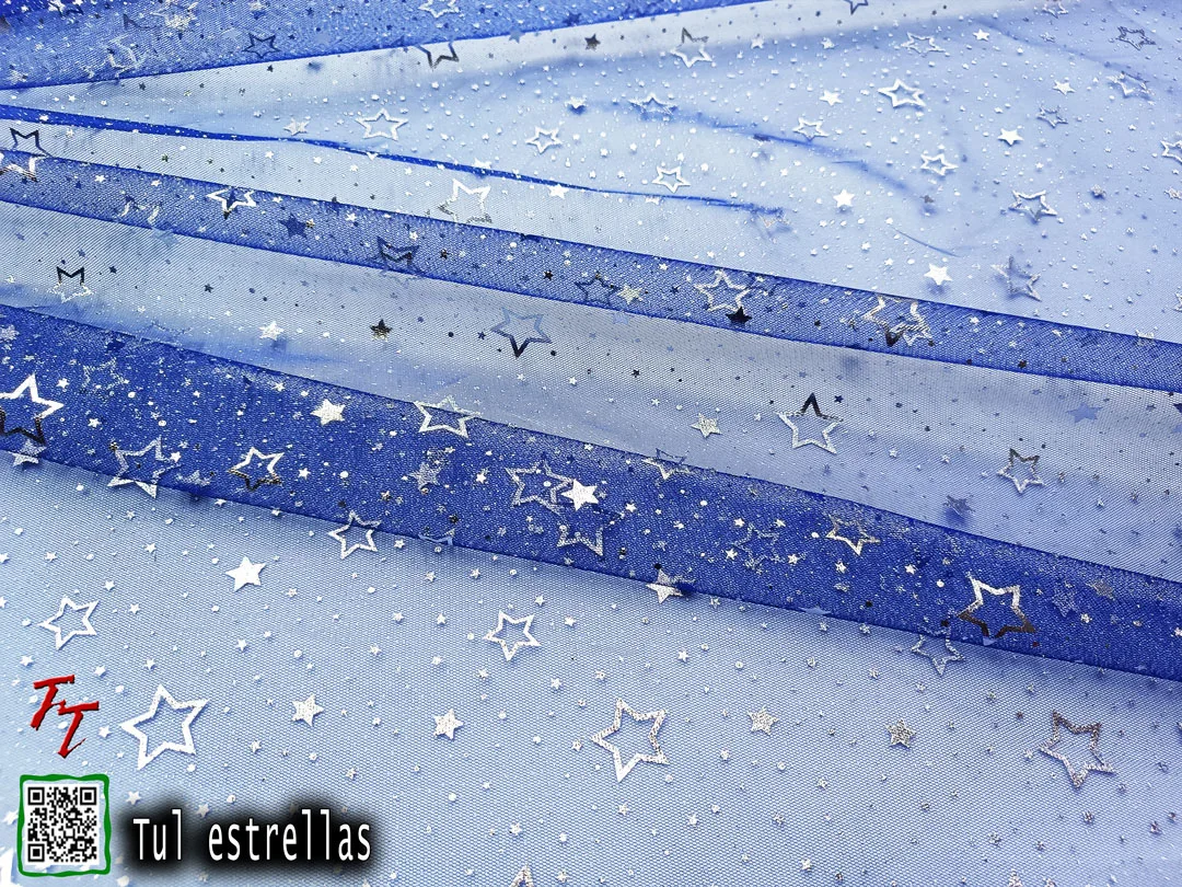 Tul gliter estrellas | Azul rey