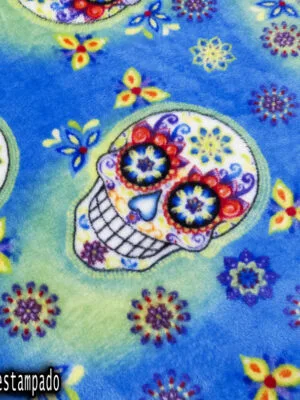 Flannel Estampado | Calavera turquesa