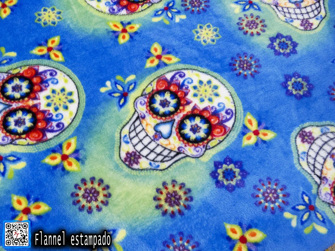 Flannel Estampado | Calavera turquesa