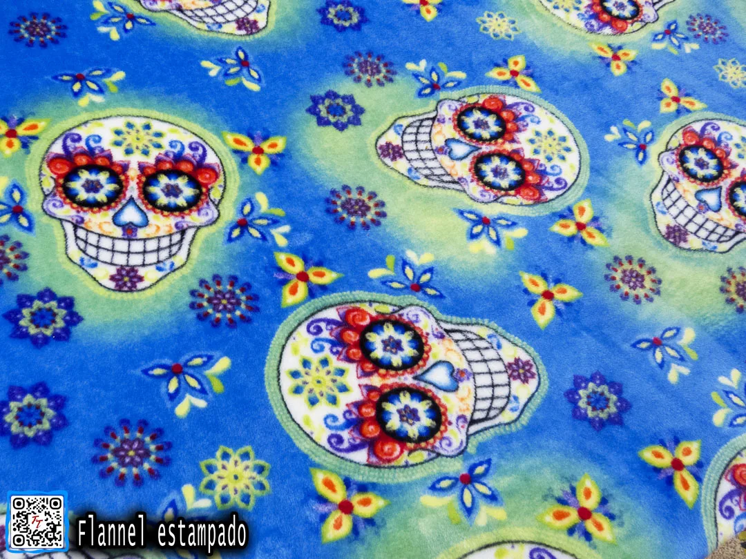 Flannel Estampado | Calavera turquesa