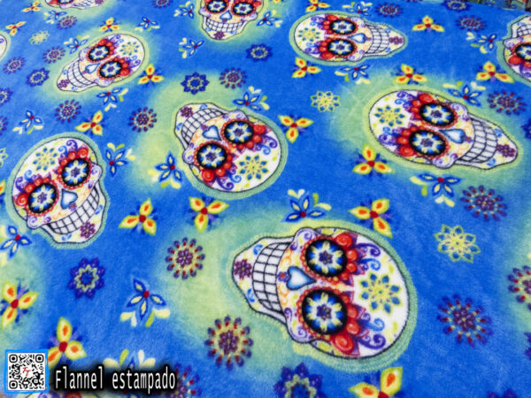 Flannel Estampado | Calavera turquesa