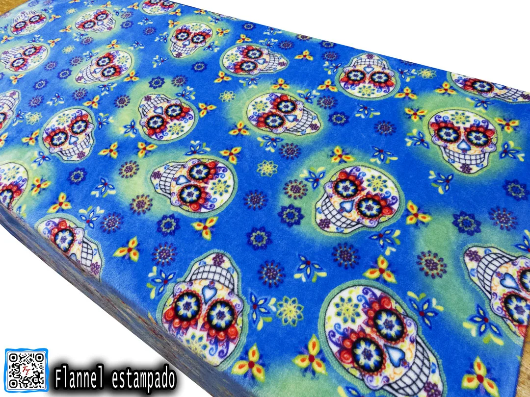 Flannel Estampado | Calavera turquesa
