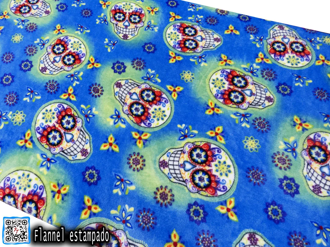 Flannel Estampado | Calavera turquesa