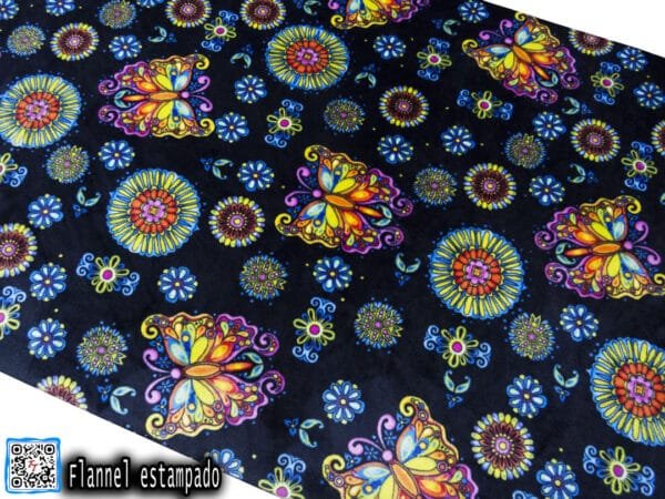 Flannel Estampado | Mariposas Negro