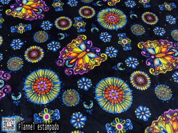 Flannel Estampado | Mariposas Negro
