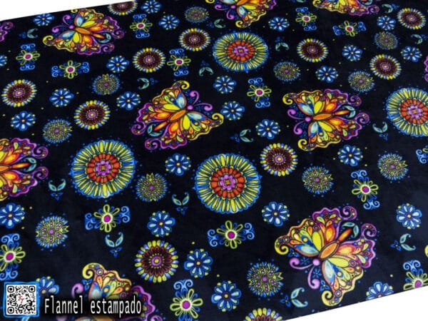 Flannel Estampado | Mariposas Negro