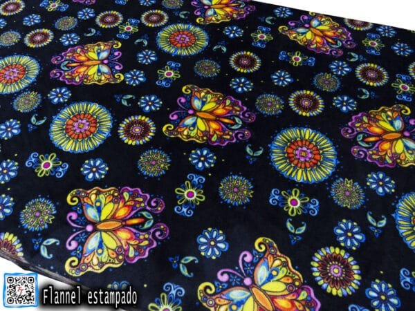 Flannel Estampado | Mariposas Negro